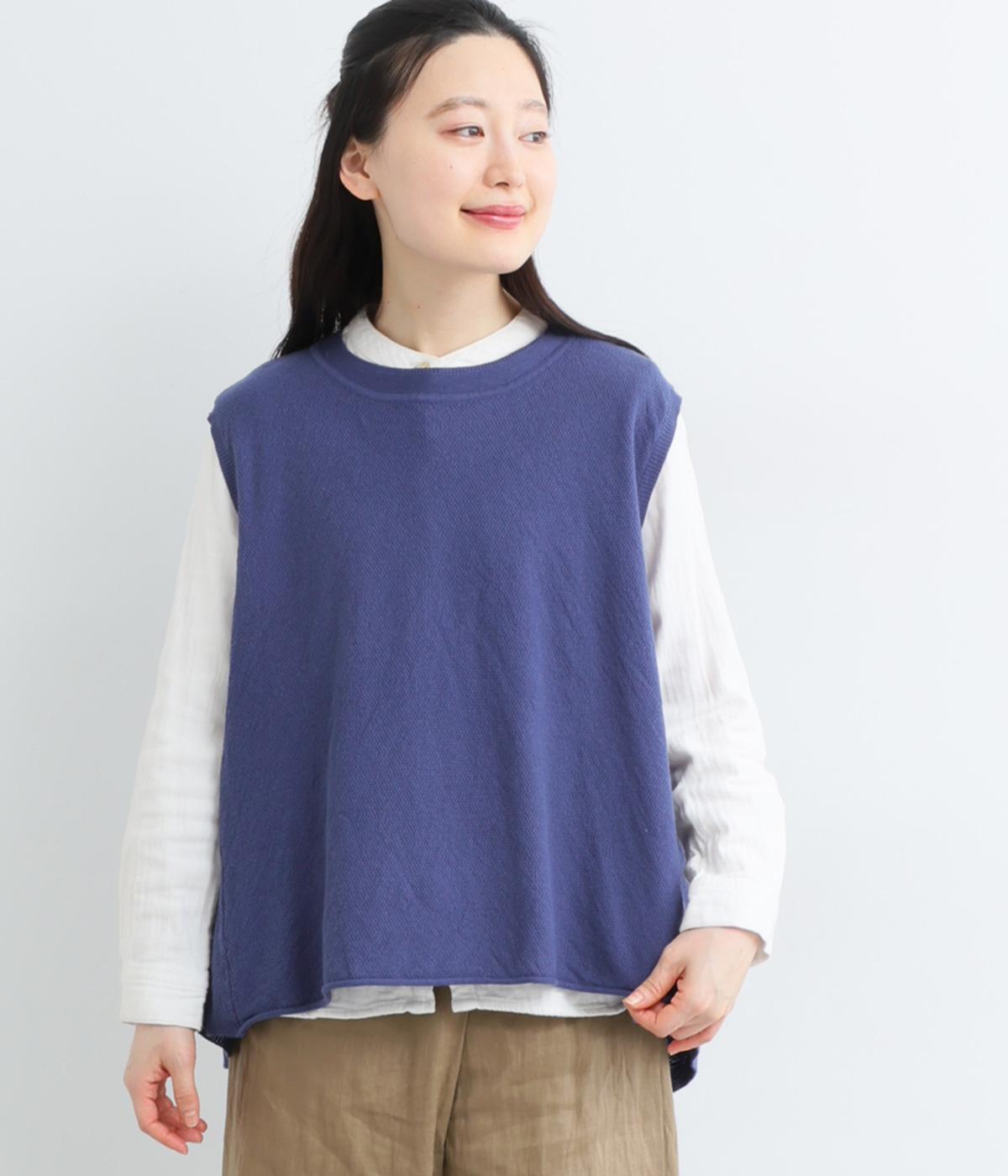 コットン100％ニット　フレアベスト