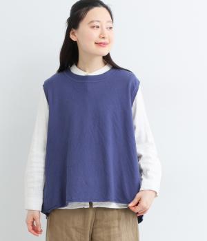 コットン100％ニット　フレアベスト