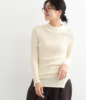 ランダムテレコモックネック(アイボリー-ONESIZE)