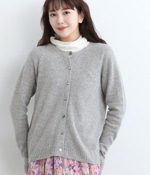 カシミヤカーディガン(グレー-ONESIZE)
