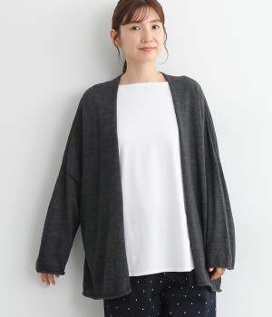 ハイゲージニット　トッパーカーディガン(チャコール-ONESIZE)
