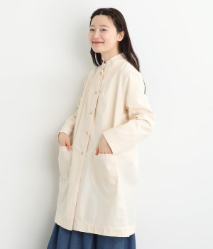 ダンプサンドウォッシュフィニッシュスタンドコート(エクリュ-ONESIZE)