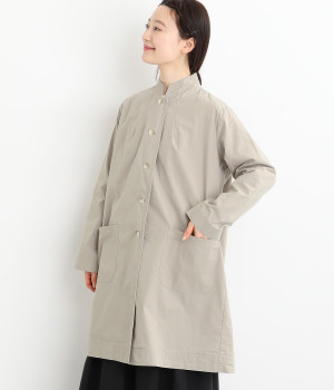 ダンプサンドウォッシュフィニッシュスタンドコート(グレー-ONESIZE)