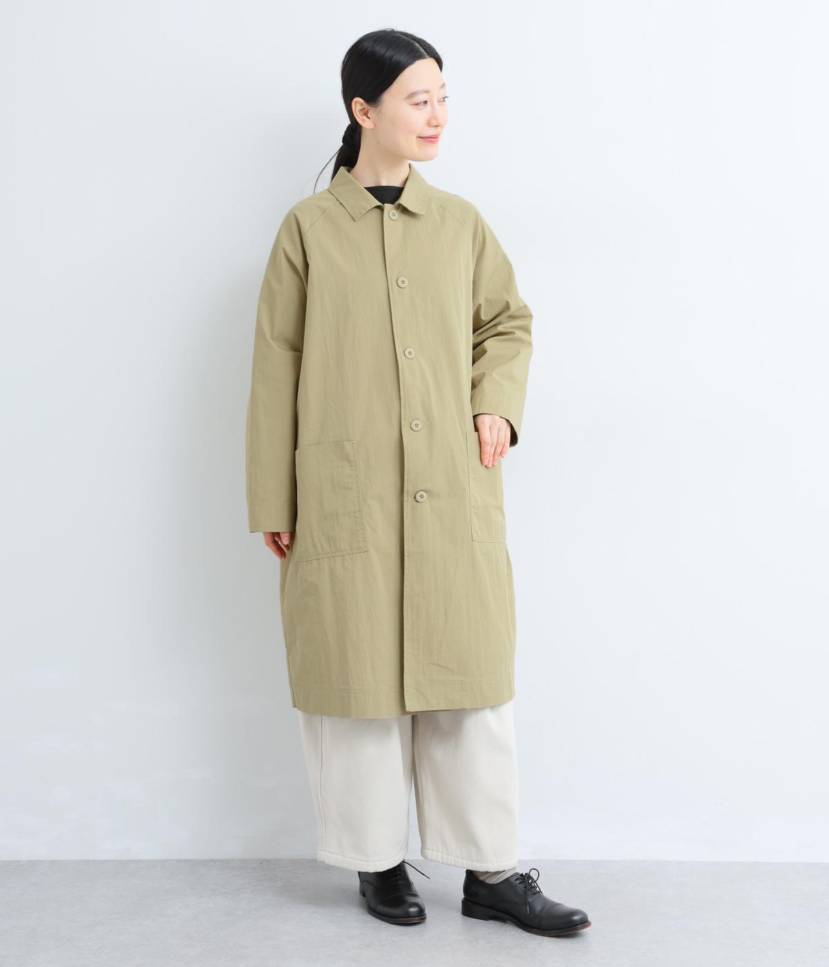 ステンカラーロングコート(サンドベージュ-F)
