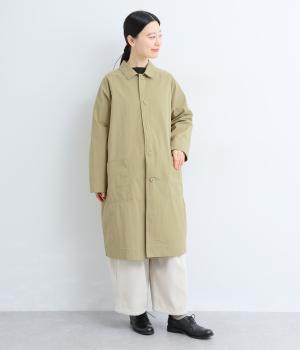 ステンカラーロングコート(サンドベージュ-F)