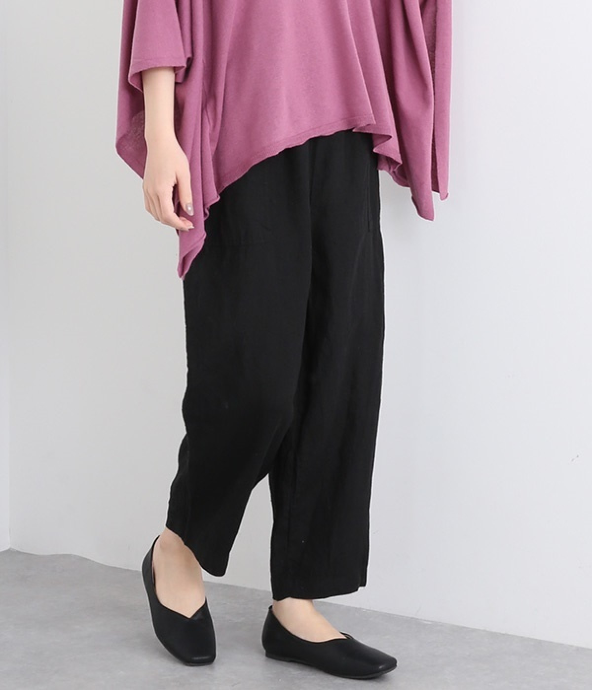 リネンベイカーパンツ(ブラック-ONESIZE)