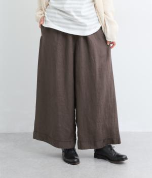 リネン　キュロットパンツ(モカブラウン-F)