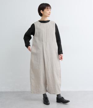 厚リネン2wayサロペット(ナチュラル-F)