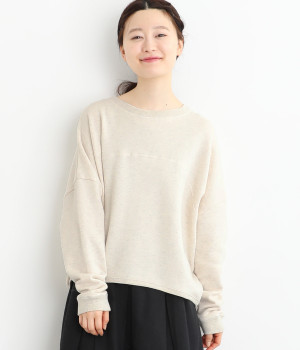 ふわふわ裏毛長袖コクーンプルオーバー(オートミール-ONESIZE)