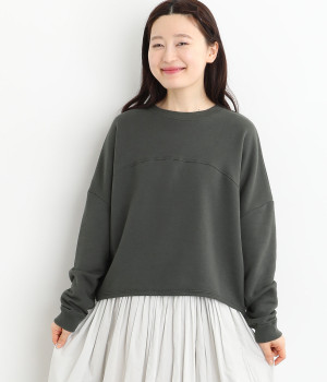 ふわふわ裏毛長袖コクーンプルオーバー(チャコール-ONESIZE)