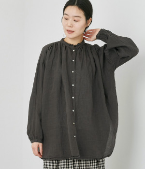 リネンボイルフリルチュニック(スミ-ONESIZE)