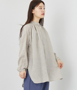 リネンボイルフリルチュニック(ナチュラル-ONESIZE)