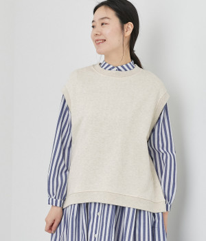 ふわふわ裏毛バックスリットベスト(オートミール-ONESIZE)