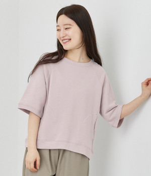 ふわふわ裏毛ステッチポケットプルオーバー(スモーキーピンク-ONESIZE)