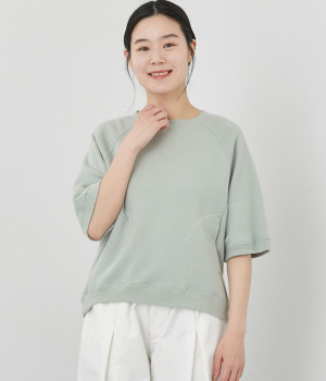 ふわふわ裏毛ステッチポケットプルオーバー(スモーキーミント-ONESIZE)