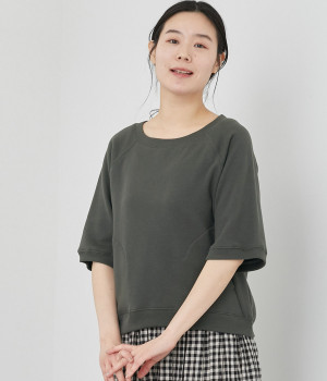 ふわふわ裏毛ステッチポケットプルオーバー(チャコール-ONESIZE)