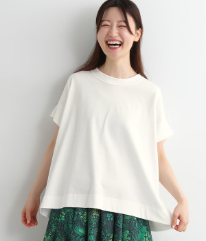 天竺　ワイドボックスTシャツ(ホワイト-ONESIZE)