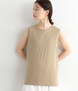 天竺2wayノースリーブシャツ(モカブラウン-ONESIZE)