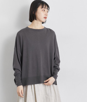 コットンリネンニット2wayワイドカーディガン(スミ-ONESIZE)