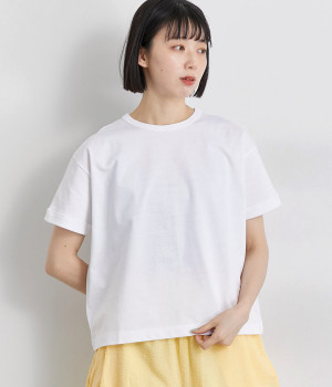バスク天竺クルーネック半袖Tシャツ(ホワイト-ONESIZE)