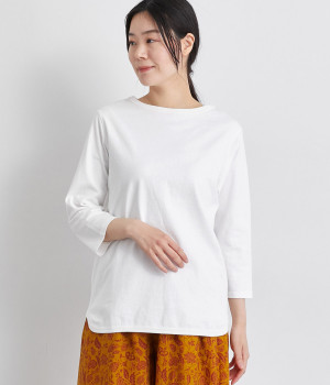 天竺七分袖Tシャツ(ホワイト-ONESIZE)
