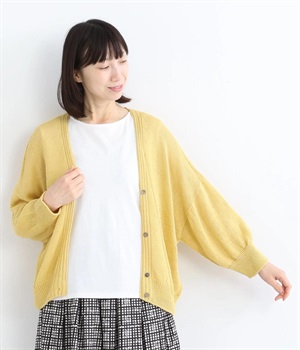ギマコットンカーディガン(イエロー-ONESIZE)
