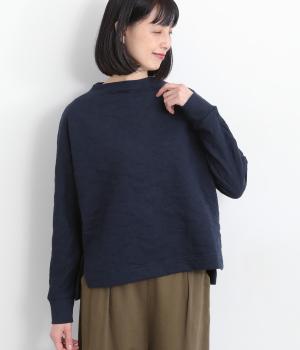 ジャカードボトルネックプルオーバー(ネイビー-F)