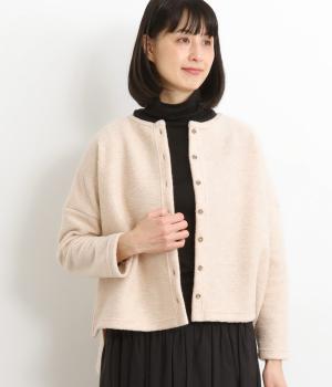 クルーネックスクエアカーディガン(ベージュ-F)