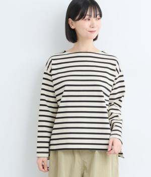 ボートネックプルオーバー(NT×ブラック-F)