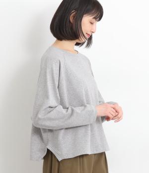 脇スリットラグランプルオーバー(杢グレー-F)