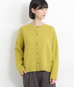 クルーネックカーディガン(マスタード-F)