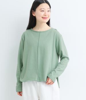 ラフィーコーマ天竺飾りステッチロングTシャツ