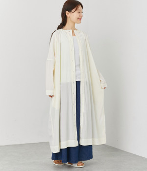 フィブリルツイル丸首ドルマンワンピース(アイボリー-ONESIZE)