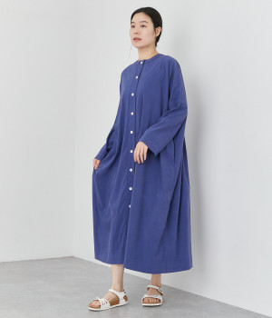 フィブリルツイル丸首ドルマンワンピース(ロイヤルブルー-ONESIZE)