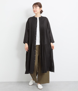 フロントタックワンピース(ブラック-ONESIZE)