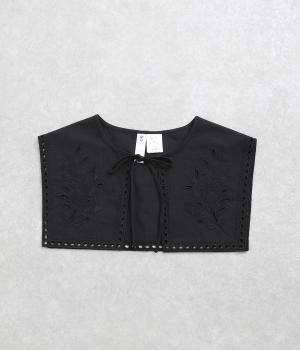 オックスヴィンテージウォッシュエンブロイダリーつけ襟(スミ-F)