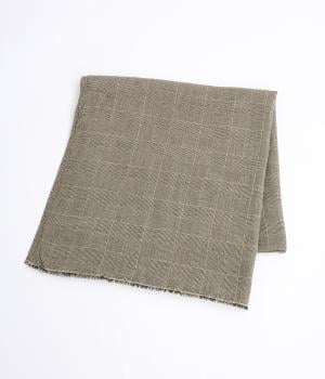 レーヨンウールガーゼスカーフ(ベージュグレンチェック-F)