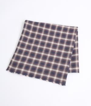 レーヨンウールガーゼスカーフ(ネイビーオンブレチェック-F)
