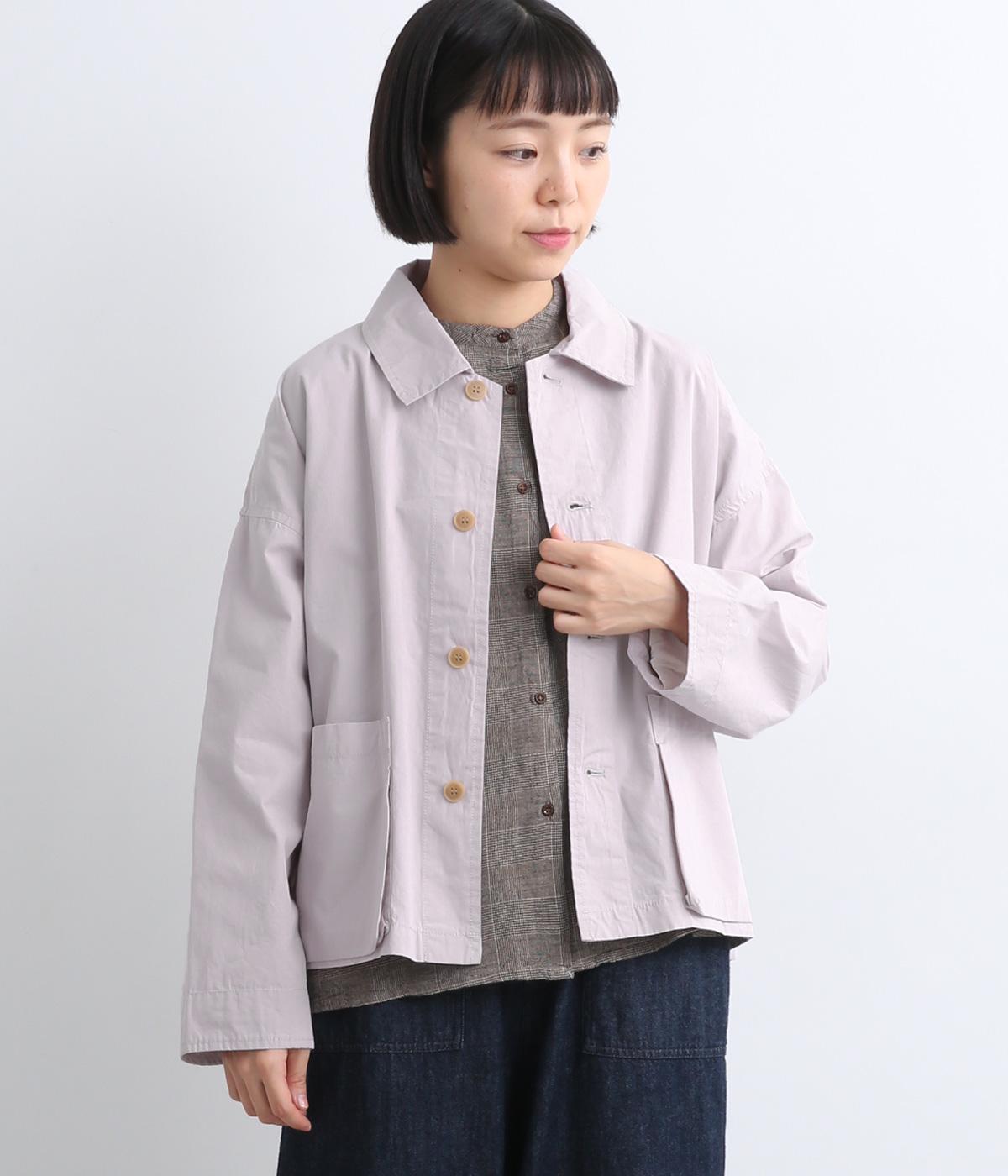 ハイカウントクロスグランジウォッシュマチポケットショートジャケット(セメントグレー-F)