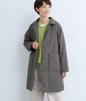 中綿キルティング　ステンカラーコート(スミ-F)