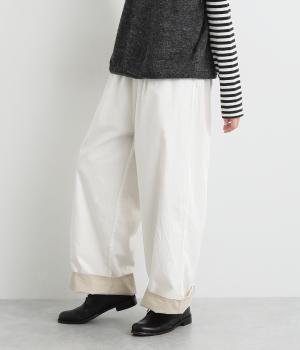 ブロードクロスソフト仕上げリバーシブルパンツ(ベージュ-F)