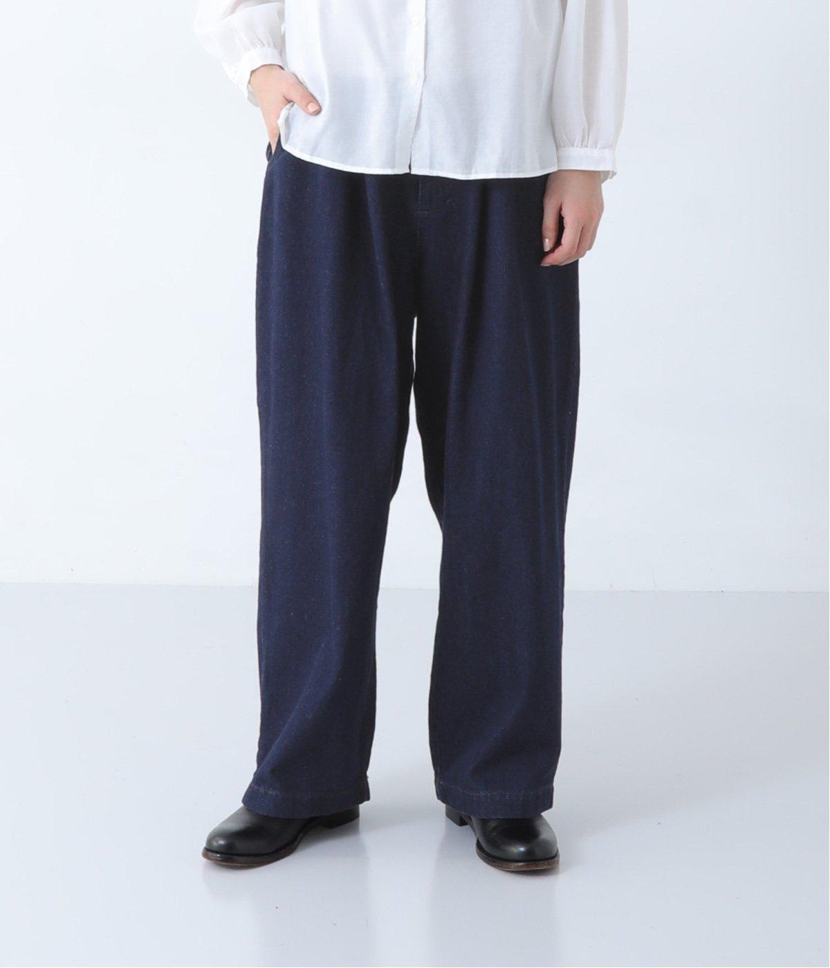 デニムタックテーパードパンツ(インディゴ-F)