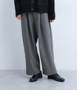 千鳥格子ツイル　ストレートパンツ(グレー-F)