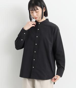 オックスヴィンテージウォッシュラウンドカラーステッチブラウス(スミ-F)