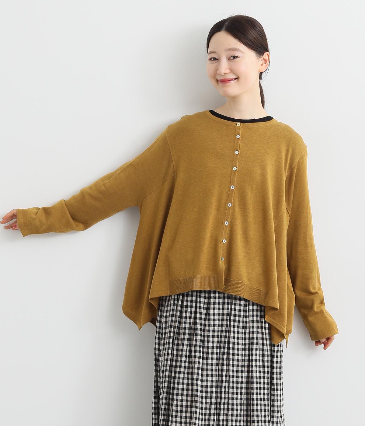 ハイゲージニット2wayフレアカーディガン(キャメル-F)