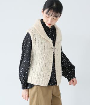 ロービングニットへちま襟ベスト