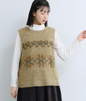モヘアライクノルディックニット　ベスト(ウィロー-F)