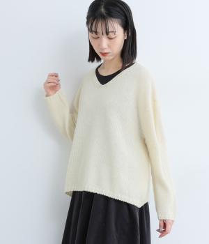 ウールロービングVネックプルオーバー(ナチュラル-F)