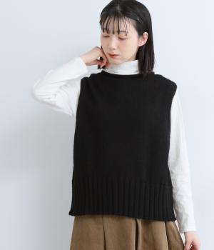 ウールロービングベスト(ブラック-F)