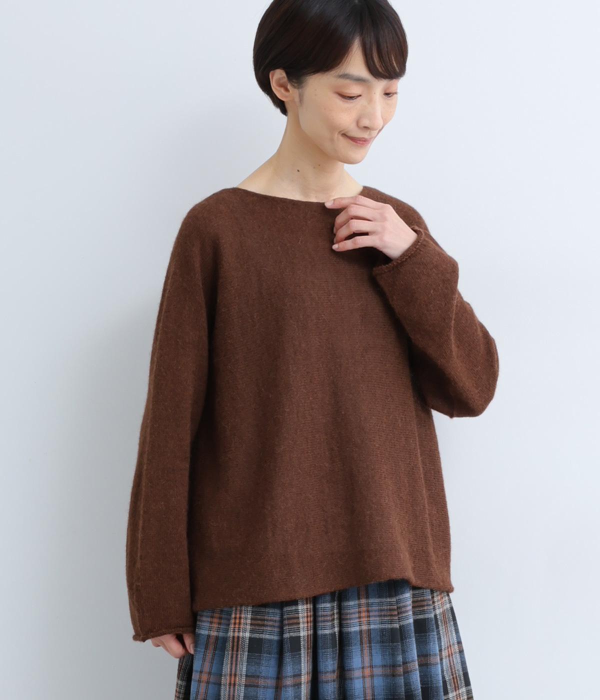アルパカ横網プルオーバー(レンガ-F)